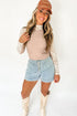 High Neck Floral Lace Patchwork Long Sleeve Ribbed Top
