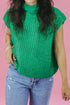 High Neck Knit Casual Short Sleeve Sweater