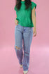 High Neck Knit Casual Short Sleeve Sweater