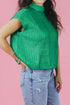 High Neck Knit Casual Short Sleeve Sweater