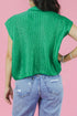 High Neck Knit Casual Short Sleeve Sweater