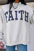 High Neck Polka Dot Slogan Printed Baggy Sweatshirt