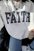 High Neck Polka Dot Slogan Printed Baggy Sweatshirt