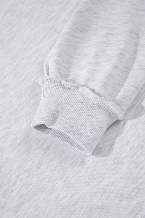 High Neck Polka Dot Slogan Printed Baggy Sweatshirt