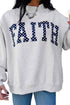High Neck Polka Dot Slogan Printed Baggy Sweatshirt