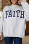 High Neck Polka Dot Slogan Printed Baggy Sweatshirt