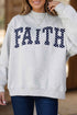 High Neck Polka Dot Slogan Printed Baggy Sweatshirt