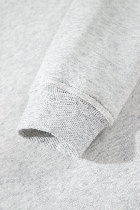 High Neck Ribbed Cuff And Hem Sweatshirt