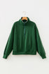 High Neck Zip Up Loose Fit Long Sleeve Sweatshirt