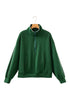 High Neck Zip Up Loose Fit Long Sleeve Sweatshirt