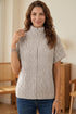 High Neck Zipper Knit Short Sleeve Sweater