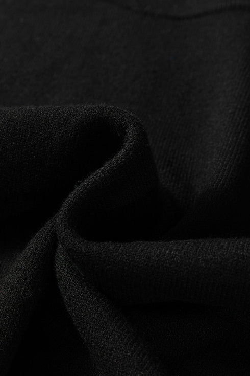 High Ribbed Crew Neck Cap Sleeve Knit Top