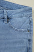 High Rise Asymmetric Button Zip Fly Distressed Jeans
