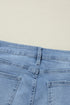 High Rise Asymmetric Button Zip Fly Distressed Jeans