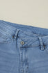 High Rise Asymmetric Button Zip Fly Distressed Jeans