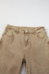 High Rise Cropped Washed Denim Wide Leg Jeans