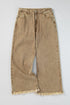 High Rise Cropped Washed Denim Wide Leg Jeans