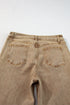 High Rise Cropped Washed Denim Wide Leg Jeans