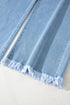 High Rise Cropped Washed Denim Wide Leg Jeans