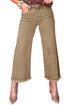 High Rise Cropped Washed Denim Wide Leg Jeans