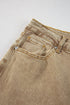 High Rise Cropped Washed Denim Wide Leg Jeans