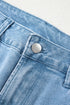 High Rise Cropped Washed Denim Wide Leg Jeans