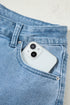 High Rise Cropped Washed Denim Wide Leg Jeans