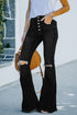 High Rise Distressed Bell Bottom Denims