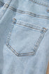 High Rise Distressed Raw Hem Solid Denim Shorts