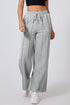 High Rise Drawstring Pintuck Wide Leg Sweatpants