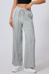 High Rise Drawstring Pintuck Wide Leg Sweatpants