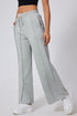 High Rise Drawstring Pintuck Wide Leg Sweatpants