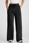 High Rise Drawstring Pintuck Wide Leg Sweatpants