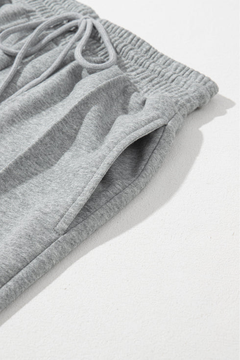 High Rise Drawstring Pintuck Wide Leg Sweatpants