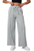 High Rise Drawstring Pintuck Wide Leg Sweatpants