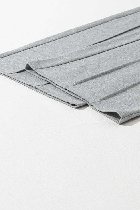 High Rise Drawstring Pintuck Wide Leg Sweatpants