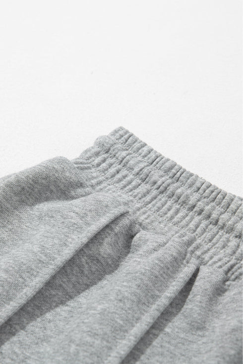 High Rise Drawstring Pintuck Wide Leg Sweatpants