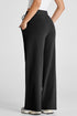 High Rise Drawstring Pintuck Wide Leg Sweatpants