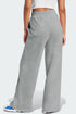 High Rise Drawstring Pintuck Wide Leg Sweatpants