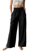 High Rise Paperbag Waist Drawstring Wide Leg Lounge Pants