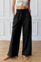 High Rise Paperbag Waist Drawstring Wide Leg Lounge Pants