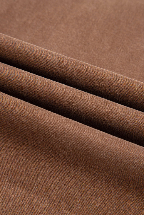 High Rise Patch Pocket Wide Leg Cropped Jeans