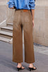 High Rise Patch Pocket Wide Leg Cropped Jeans