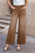 High Rise Patch Pocket Wide Leg Cropped Jeans