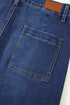 High Rise Patch Pocket Wide Leg Cropped Jeans