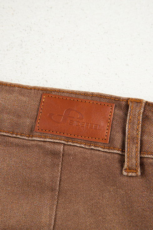 High Rise Patch Pocket Wide Leg Cropped Jeans