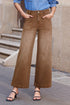 High Rise Patch Pocket Wide Leg Cropped Jeans