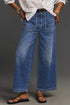 High Rise Patch Pocket Wide Leg Cropped Jeans