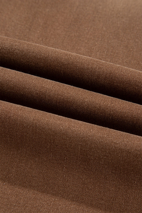 High Rise Patch Pocket Wide Leg Cropped Jeans