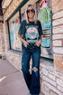High Rise Ripped Straight Leg Western Denim Jeans